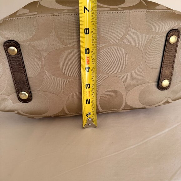 Authentic Coach Signature Handbag – Beige/Brown, 12" x 6" x 6" - Picture 11 of 15